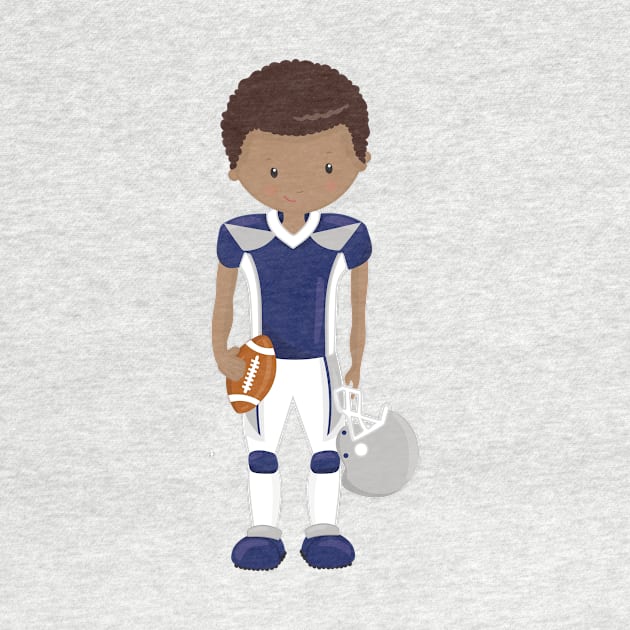 African American Boy, American Football, Rugby by Jelena Dunčević